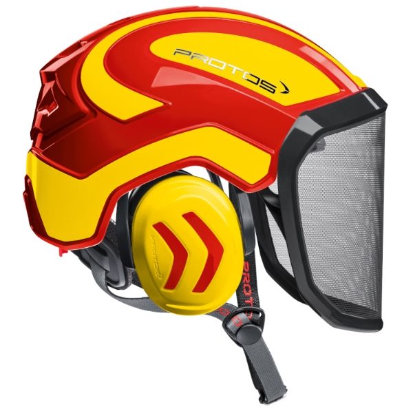 Protos Integral Arborist Red / Neon Yellow Helmet